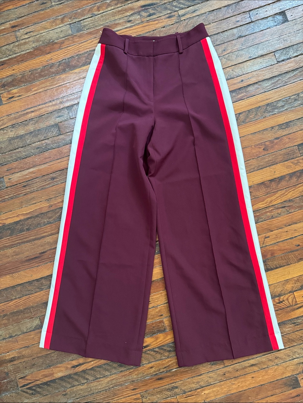 Milly Burgundy Track Pant Trousers